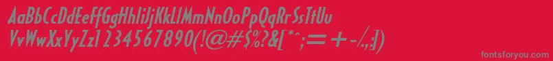 HalseycondsskBolditalic Font – Gray Fonts on Red Background