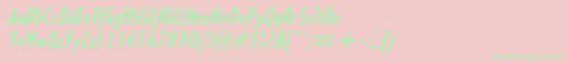 HalseycondsskBolditalic-Schriftart – Grüne Schriften auf rosa Hintergrund