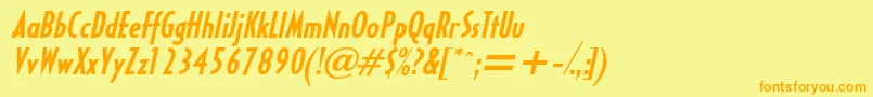 HalseycondsskBolditalic Font – Orange Fonts on Yellow Background