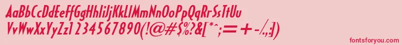 HalseycondsskBolditalic Font – Red Fonts on Pink Background