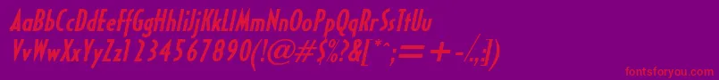 HalseycondsskBolditalic Font – Red Fonts on Purple Background