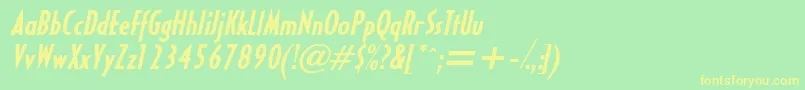 HalseycondsskBolditalic Font – Yellow Fonts on Green Background