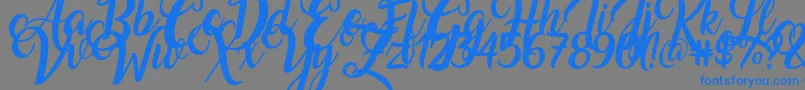 Amarillo Font – Blue Fonts on Gray Background