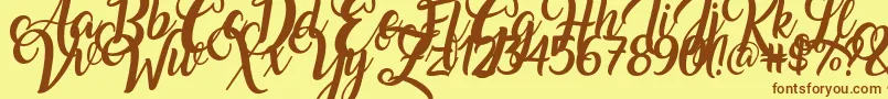 Amarillo Font – Brown Fonts on Yellow Background