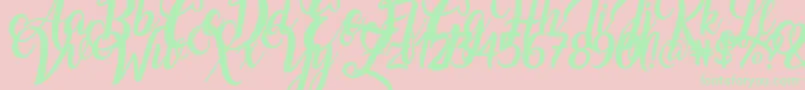 Amarillo Font – Green Fonts on Pink Background