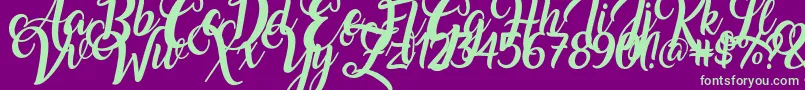 Amarillo Font – Green Fonts on Purple Background