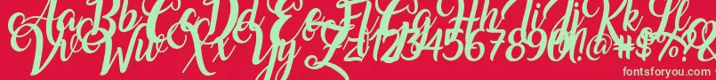 Amarillo Font – Green Fonts on Red Background