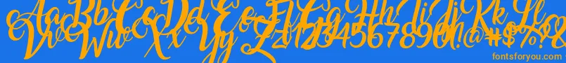 Amarillo-fontti – oranssit fontit sinisellä taustalla