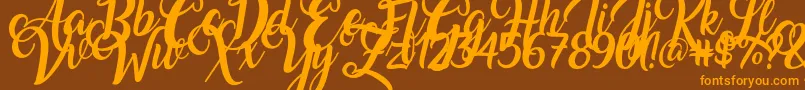Amarillo Font – Orange Fonts on Brown Background