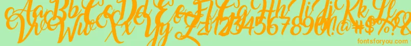 Amarillo Font – Orange Fonts on Green Background
