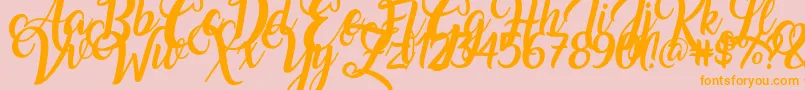 Amarillo Font – Orange Fonts on Pink Background