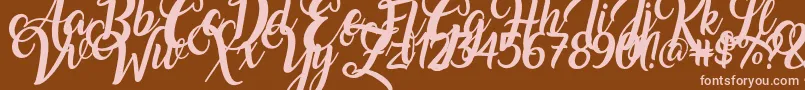 Amarillo Font – Pink Fonts on Brown Background