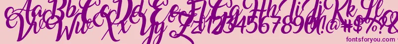 Amarillo Font – Purple Fonts on Pink Background