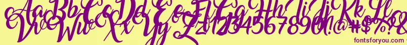 Amarillo Font – Purple Fonts on Yellow Background