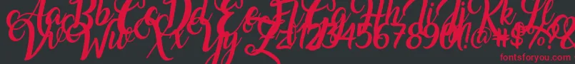 フォントAmarillo – 黒い背景に赤い文字