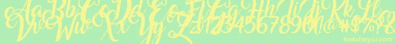 Amarillo Font – Yellow Fonts on Green Background