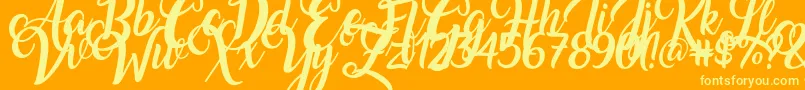 Amarillo Font – Yellow Fonts on Orange Background