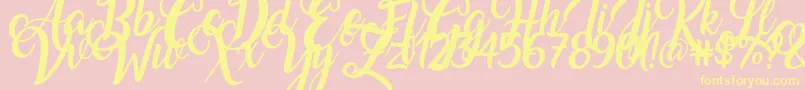 Amarillo Font – Yellow Fonts on Pink Background
