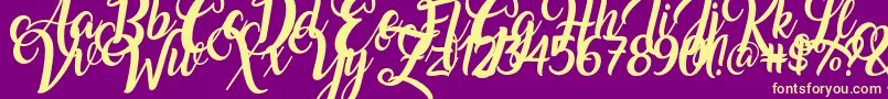 Amarillo Font – Yellow Fonts on Purple Background