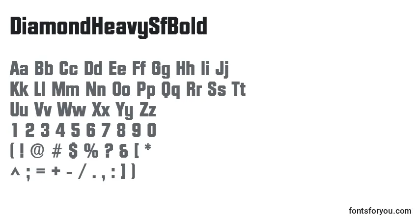 Czcionka DiamondHeavySfBold – alfabet, cyfry, specjalne znaki