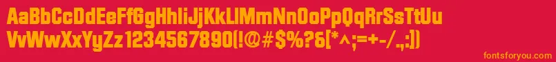 DiamondHeavySfBold Font – Orange Fonts on Red Background