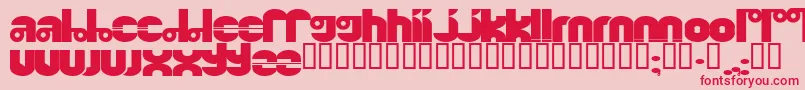 フォントQuinkie – ピンクの背景に赤い文字