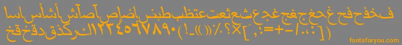 フォントMariamttItalic – オレンジの文字は灰色の背景にあります。