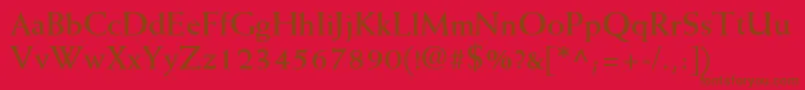 MissiveSsiBold-Schriftart – Braune Schriften auf rotem Hintergrund