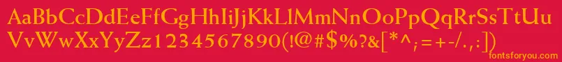 MissiveSsiBold Font – Orange Fonts on Red Background