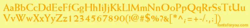 MissiveSsiBold Font – Orange Fonts on Yellow Background