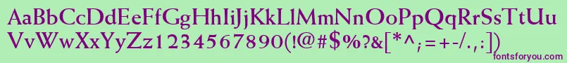 MissiveSsiBold Font – Purple Fonts on Green Background