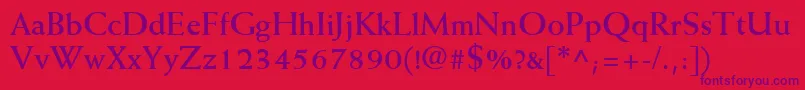 MissiveSsiBold Font – Purple Fonts on Red Background
