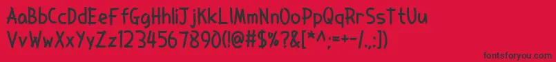 SawyersWhitewash Font – Black Fonts on Red Background