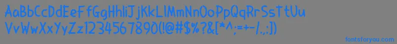 フォントSawyersWhitewash – 灰色の背景に青い文字