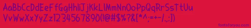 SawyersWhitewash Font – Purple Fonts on Red Background