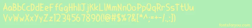 SawyersWhitewash Font – Yellow Fonts on Green Background