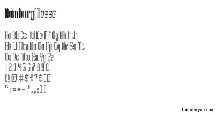 Шрифт HamburgMesse – алфавит, цифры, специальные символы