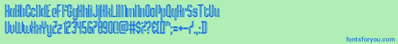 HamburgMesse Font – Blue Fonts on Green Background