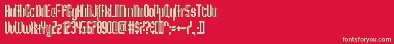 フォントHamburgMesse – 赤い背景に緑の文字