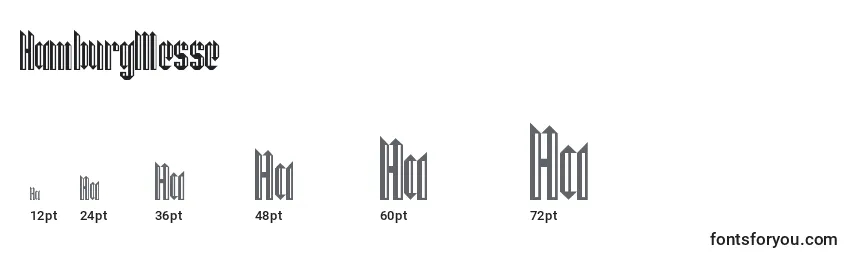 Размеры шрифта HamburgMesse