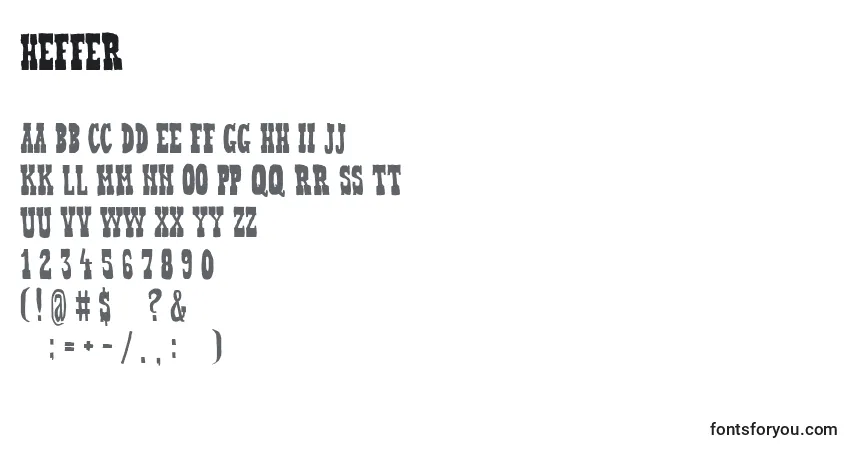 Шрифт Heffer – алфавит, цифры, специальные символы