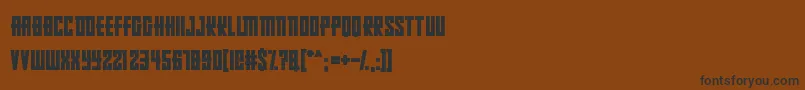 フォントRussianDollmaker – 黒い文字が茶色の背景にあります