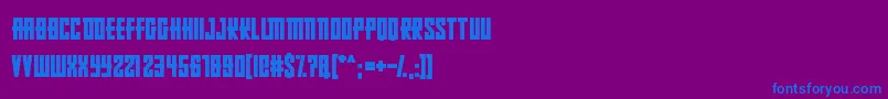 フォントRussianDollmaker – 紫色の背景に青い文字