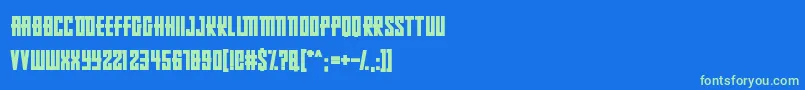 RussianDollmaker-fontti – vihreät fontit sinisellä taustalla