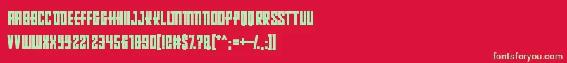 フォントRussianDollmaker – 赤い背景に緑の文字