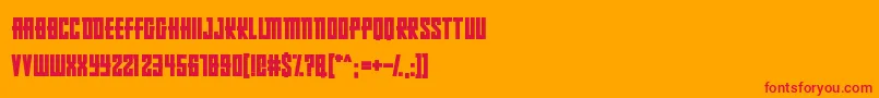 Czcionka RussianDollmaker – czerwone czcionki na pomarańczowym tle