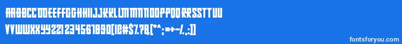 フォントRussianDollmaker – 青い背景に白い文字