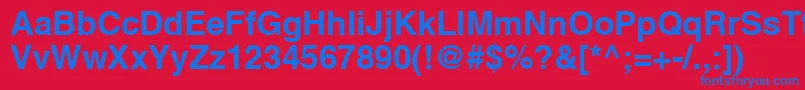 フォントLettericaBold – 赤い背景に青い文字