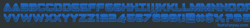 Dominojackchrome Font – Blue Fonts on Black Background