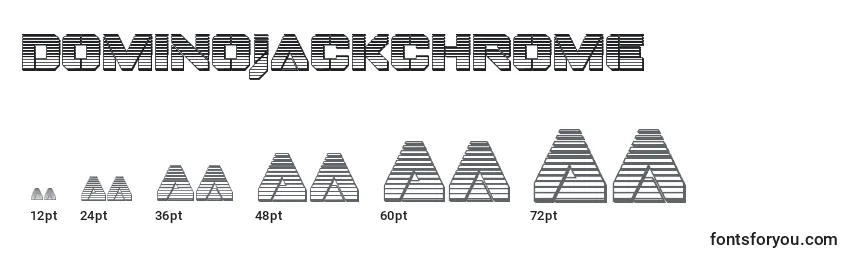 Dominojackchrome-fontin koot